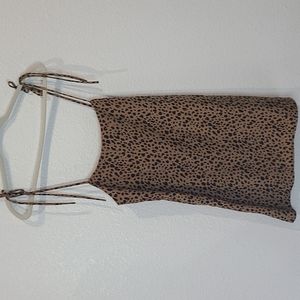 Audrey 3+1 cheetah print mini dress small